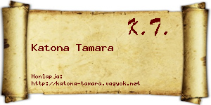 Katona Tamara névjegykártya